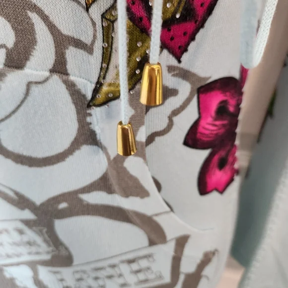 Ed Hardy x Christian Audigier Hooded Sweater Mini Dress Size XS Rhinestone - Picture 10 of 16